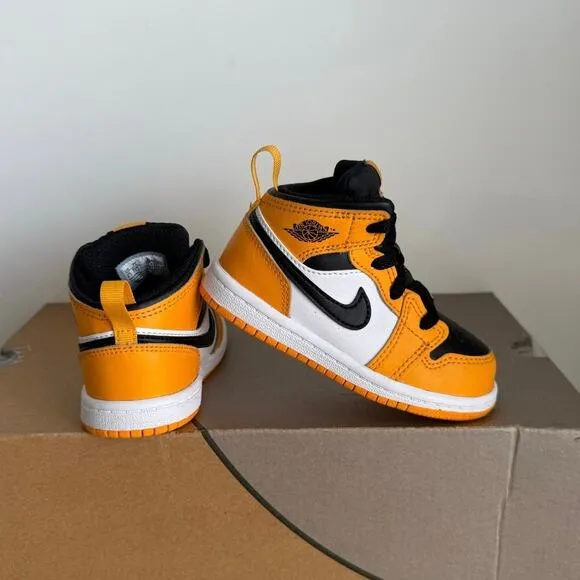 Nike Air Jordan 1 Mid ‘Taxi’ Yellow/Blk Toddler Sneakers - SZ 7 C