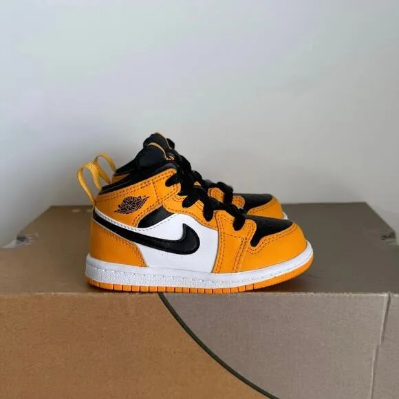 Nike Air Jordan 1 Mid ‘Taxi’ Yellow/Blk Toddler Sneakers - SZ 7 C