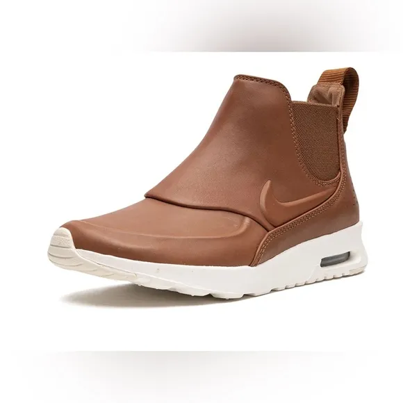 Nike air max thea mid leather chelsea boot sneakers tan womens size 8