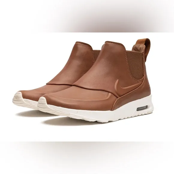 Nike air max thea mid leather chelsea boot sneakers tan womens size 8