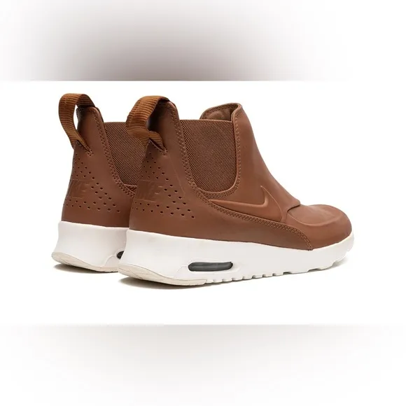 Nike air max thea mid leather chelsea boot sneakers tan womens size 8
