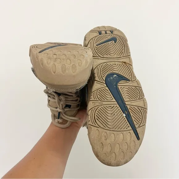 Nike Air More Uptempo &quot;Limestone/Valerian Blue&quot; Kids Sneakers Read Notes 13C