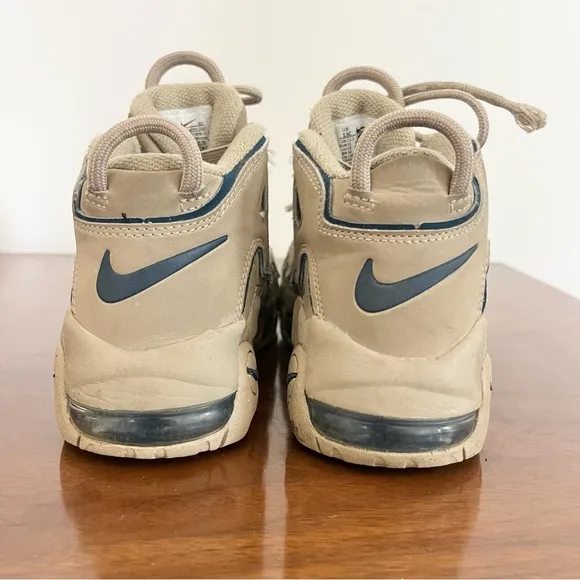 Nike Air More Uptempo &quot;Limestone/Valerian Blue&quot; Kids Sneakers Read Notes 13C