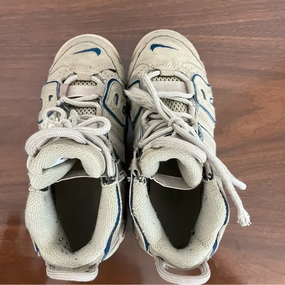 Nike Air More Uptempo &quot;Limestone/Valerian Blue&quot; Kids Sneakers Read Notes 13C