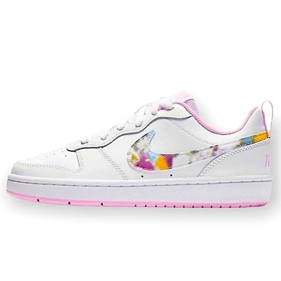 Nike Court Borough Low 2 Floral swoosh All Day Play sneakers size 8 casual girly