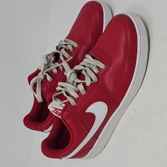 NIKE Court Vision Low Men’s Sneakers Gym Red/White Size 9.5