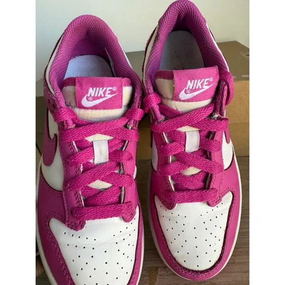Nike Dunk Low ‘Active Fuchsia/White’ Kids Sneakers - Size 2 Y