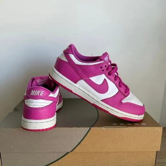 Nike Dunk Low ‘Active Fuchsia/White’ Kids Sneakers - Size 2 Y