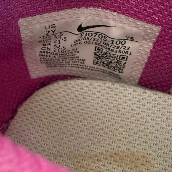 Nike Dunk Low ‘Active Fuchsia/White’ Kids Sneakers - Size 2 Y
