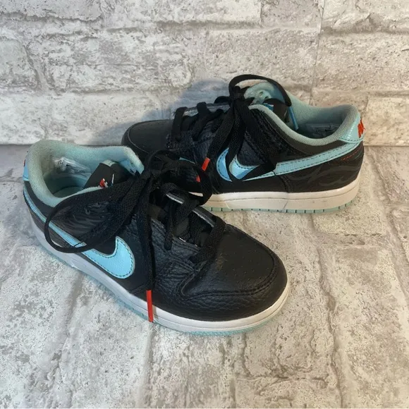 Nike Dunk Low SE Barbershop Black Kids Sneakers Size 11C