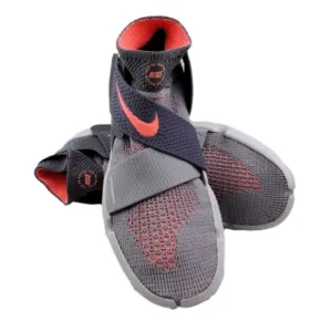 Nike Free RN Motion Flyknit 2018 Grey Crimson Pulse Fabric Upper Pull On Sneaker