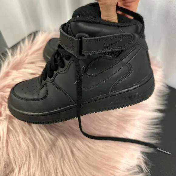 NIKE Kids Air Force 1 Mid (PS) Little Kids Sneakers Black 314196-004 Size 3Y