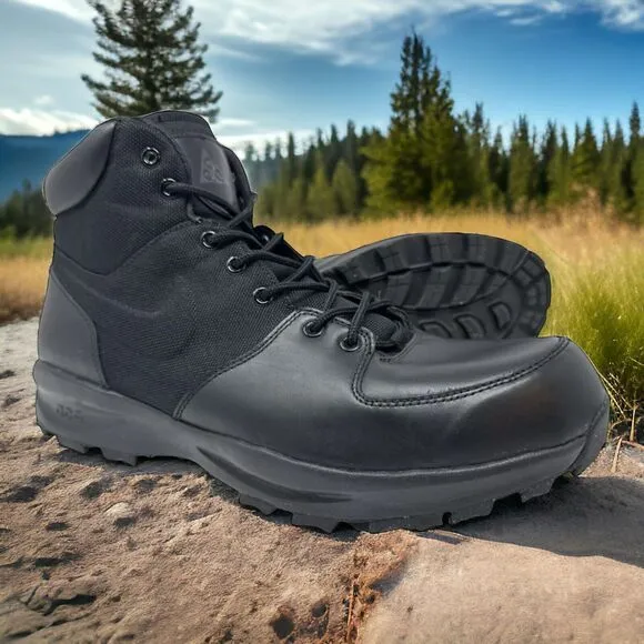 Nike Manoa ACG ALL Black Leather Lace up Combat Boots Mens Size 9.5 Fast Ship