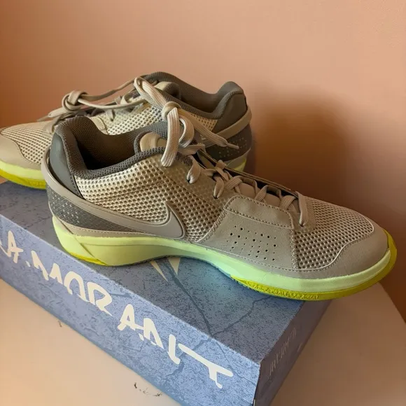 ❤️Nike NWT Ja Morant Gray and Lime Green Sneakers