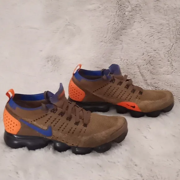 Nike  Rare Air VaporMax Fly Knit 2 Golden Beige Racer Blue Orange