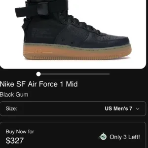 Nike SF Air Force 1 Mid Black Gum. 5Y. No original box.