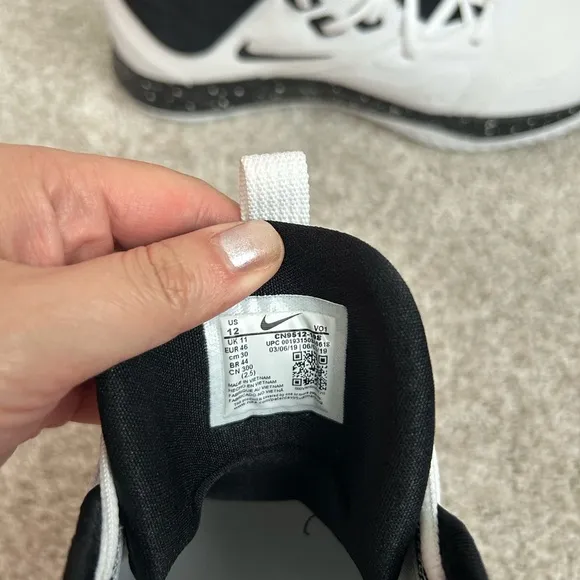 Nike size 12 PG3 Paul George White and Black Sneakers- New