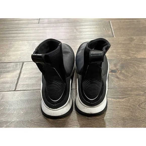Nike Womens Black Rivah High Premium Leather Pull On Ankle Boots Sneakers Size 8