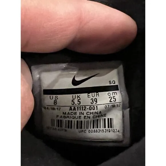 Nike Womens Black Rivah High Premium Leather Pull On Ankle Boots Sneakers Size 8