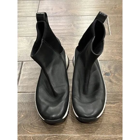 Nike Womens Black Rivah High Premium Leather Pull On Ankle Boots Sneakers Size 8