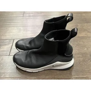 Nike Womens Black Rivah High Premium Leather Pull On Ankle Boots Sneakers Size 8