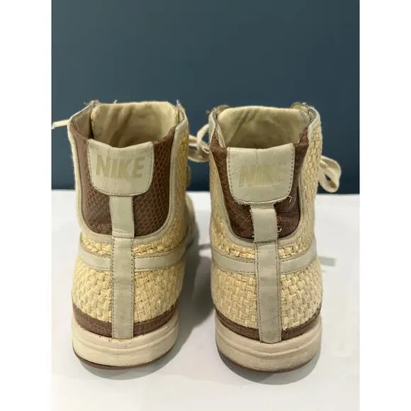Nike Women’s Vintage Blazer Tan Raffia Woven Mid Top Sneakers Sz 9