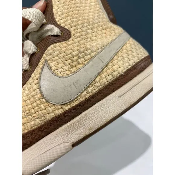 Nike Women’s Vintage Blazer Tan Raffia Woven Mid Top Sneakers Sz 9