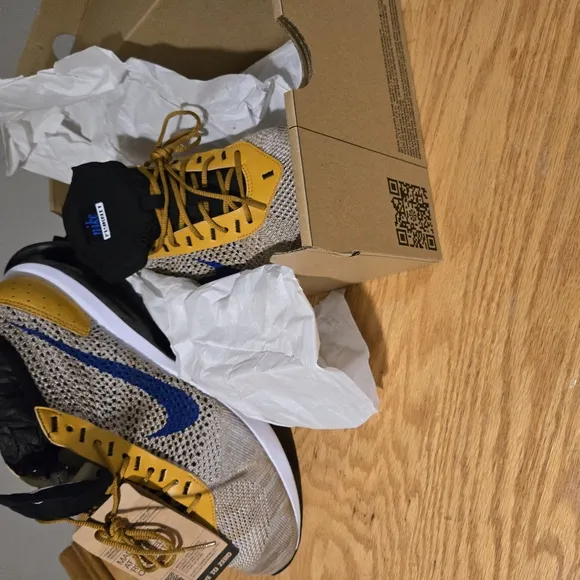 Nike Yellow and Blue Sneakers with Cushioned Sole