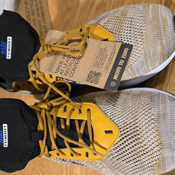 Nike Yellow and Blue Sneakers with Cushioned Sole