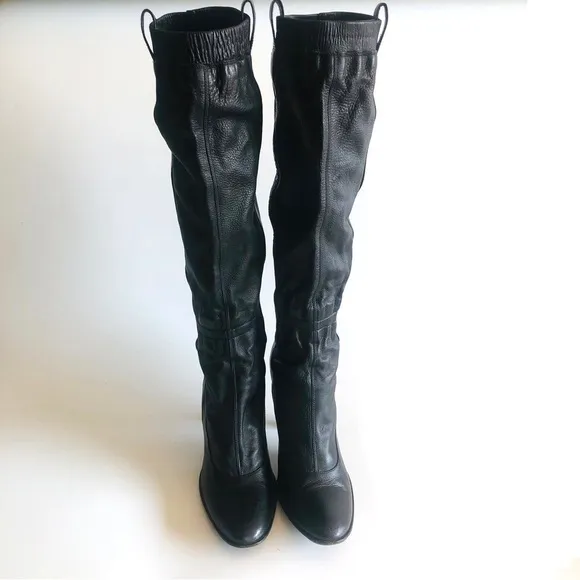 Nine West Leather Pull On Knee High Boots