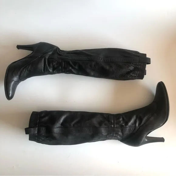 Nine West Leather Pull On Knee High Boots