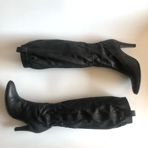 Nine West Leather Pull On Knee High Boots