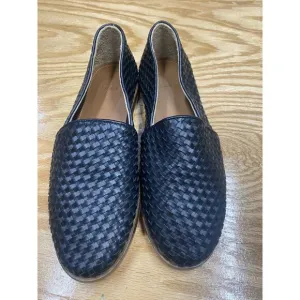 Nisolo Flats Women's 8 Black Leather Slip On Braided Low Top Round Toe Loafer S8