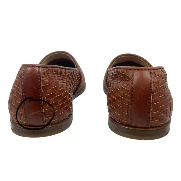Nisolo Mara Leather Woven Slip On Loafer Flats Brandy Brown Size 7