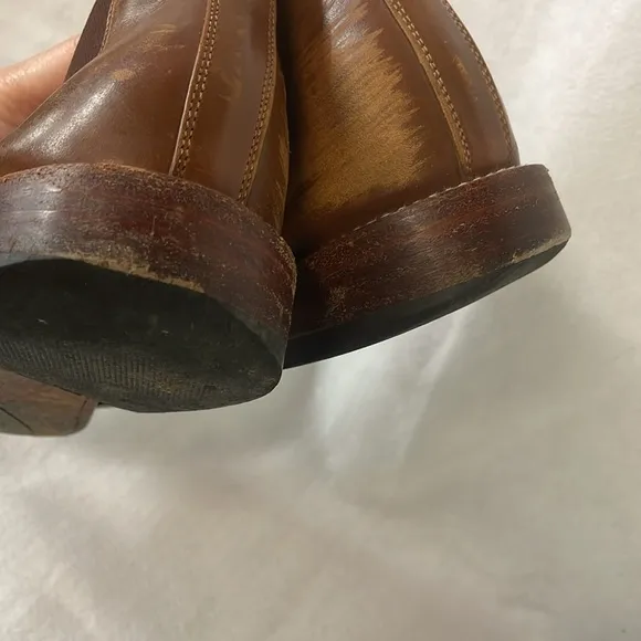Nisolo Mens Sz 8.5 Javier Chelsea cognac leather Chelsea Ankle Boots Pull On