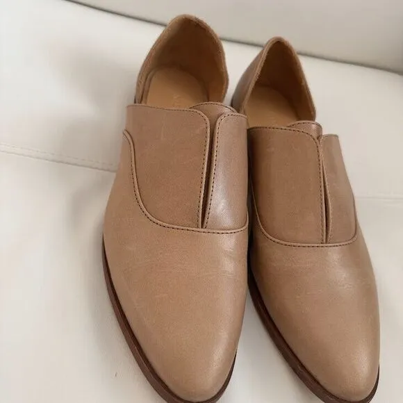 Nisolo Oxford Shoes Size 9 Emma D'orsay Almond Tan Leather Slip On Casual Flats