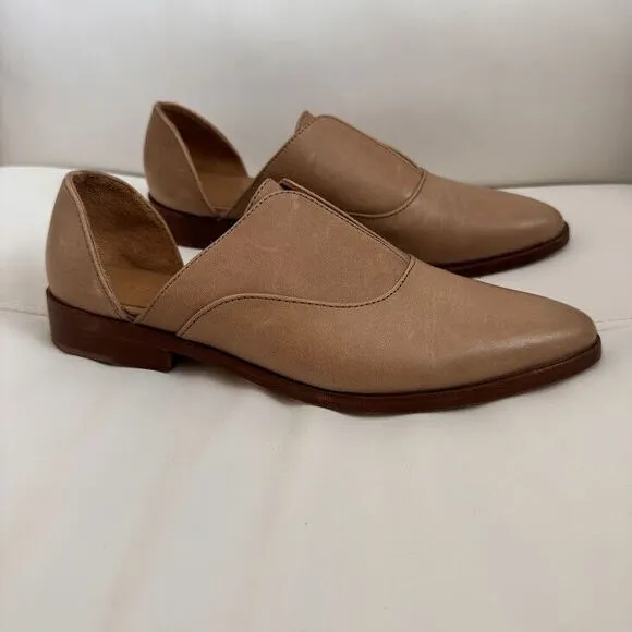 Nisolo Oxford Shoes Size 9 Emma D'orsay Almond Tan Leather Slip On Casual Flats