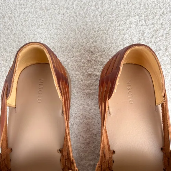 Nisolo Shoes Mens 11 Brandy Huarache Leather Breathable Slip On Loafer Flats