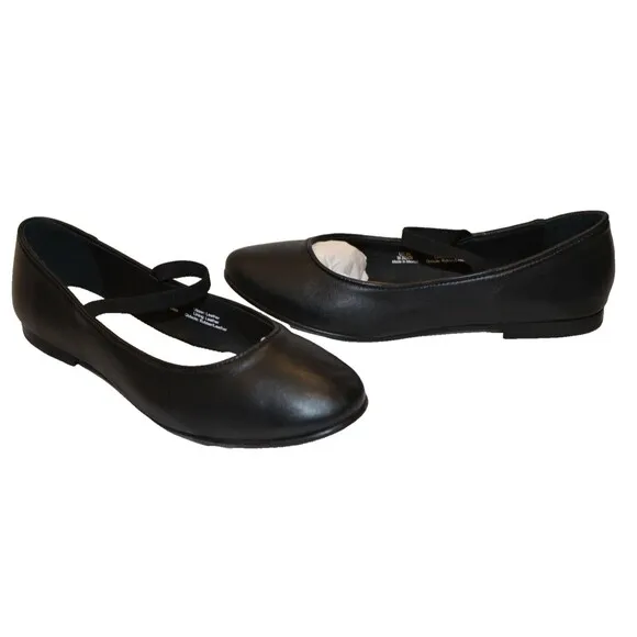 NISOLO WOMEN'S BEA LEATHER MARY JANE BALLET FLATS BLACK SZ 9.5 NIB $138
