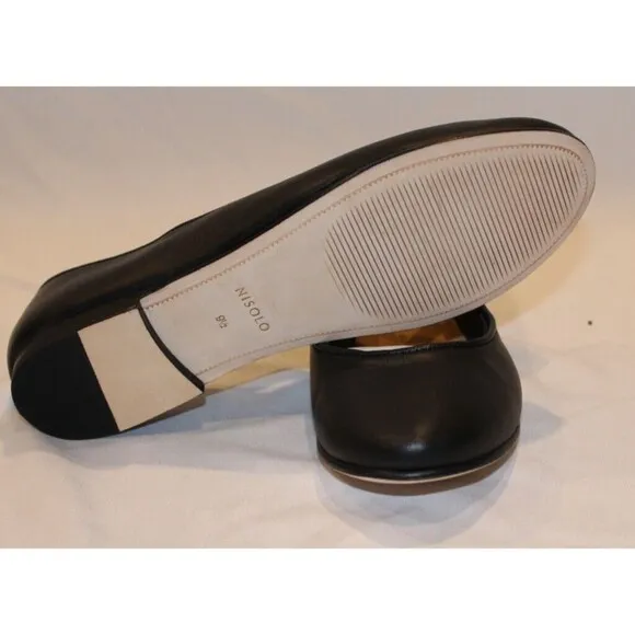 NISOLO WOMEN'S BEA LEATHER MARY JANE BALLET FLATS BLACK SZ 9.5 NIB $138