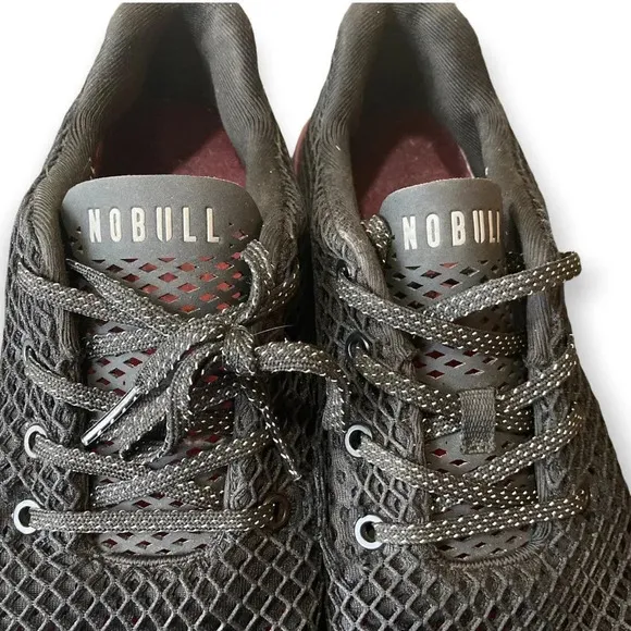 NOBULL Black Gradient Mesh Runner Sneakers Red Ombre Sole Mens 10