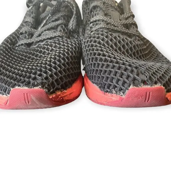 NOBULL Black Gradient Mesh Runner Sneakers Red Ombre Sole Mens 10