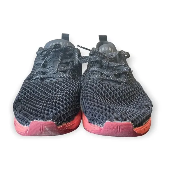 NOBULL Black Gradient Mesh Runner Sneakers Red Ombre Sole Mens 10
