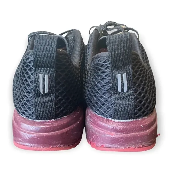 NOBULL Black Gradient Mesh Runner Sneakers Red Ombre Sole Mens 10