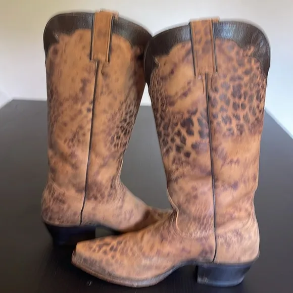 NOCONA Leopard Print Leather Western Boots Sz. 8.5
