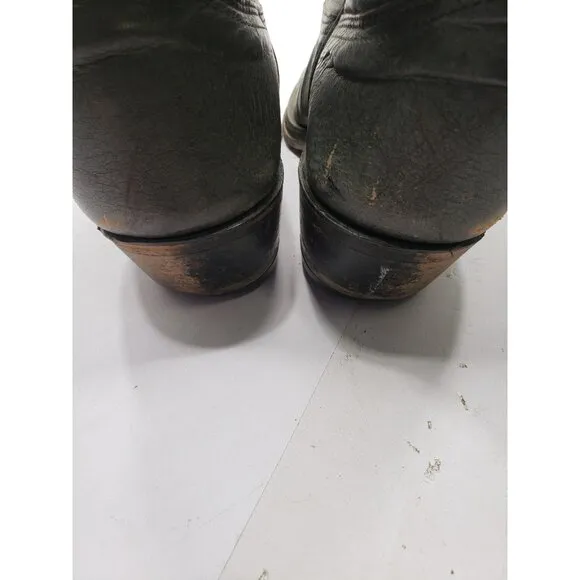 Nocona Men’s Grey Leather Pull On Cowboy Boots Size 10 1/2 D Style J817