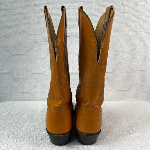 Nocona Vintage Western Cowboy Boots Mens 8D Tan Leather Altered and Stained boot