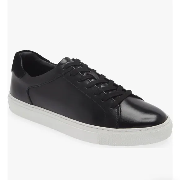 Nordstrom Jace Black Leather Sneakers Men’s Size 8.5
