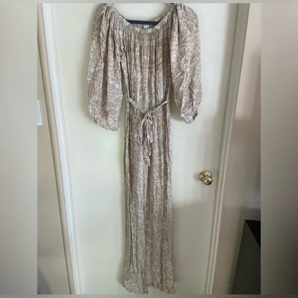 Novella Royale RARE Chantilly Cream Maxi Dress, Small, STUNNING!
