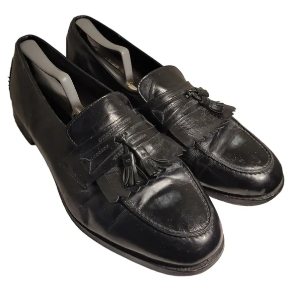 Nunn Bush Dress Flex Loafer Shoes Men's Black Leather Kilt Tassel Size 13 M